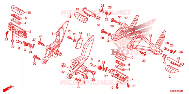 OPSTAP/KICKARM/ WISSEL PEDAAL Honda MOTO 300 CBR 2016  CBR300RAG