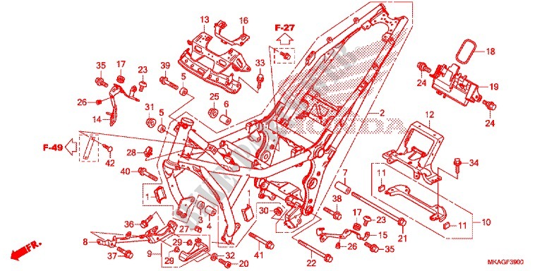 FRAME CHASSIS voor Honda NC 750 S ABS 2016