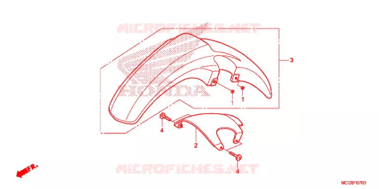 VOORSPATBORD Honda MOTO 400 NX 2014  NX400D
