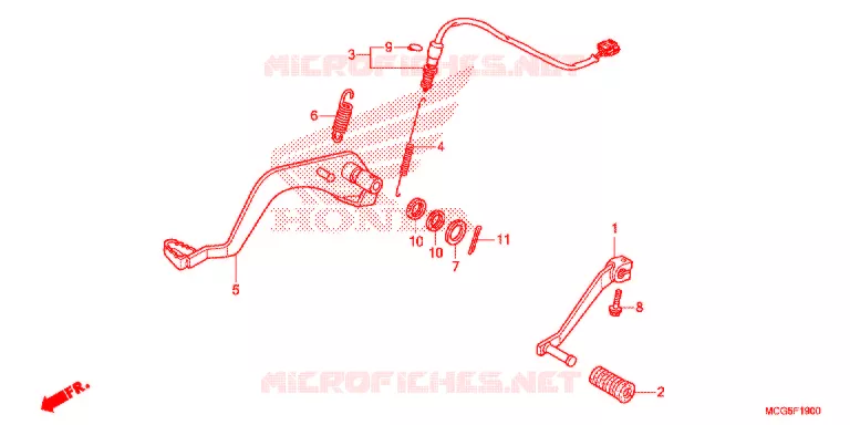 HOOFD STANDAARD/REMPEDAAL Honda MOTO 400 NX 2014  NX400E