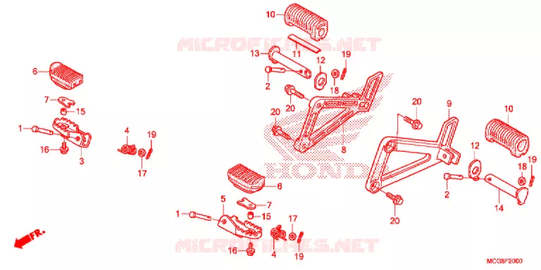 OPSTAP/KICKARM/ WISSEL PEDAAL Honda MOTO 400 NX 2014  NX400E