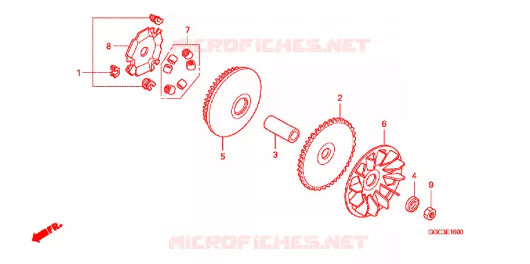 AANDRIJFFACE/ KICKSTARTER SPIL Honda SCOOTER 110 SPACY 2014  SCR1104WHE