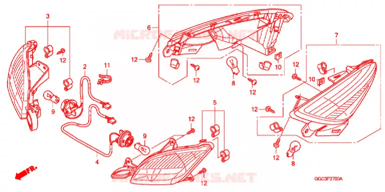KNIPPERLICHT(2) Honda SCOOTER 110 SPACY 2014  SCR1104WHE