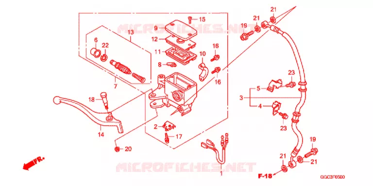 VOORREM HOOFDCILINDER Honda SCOOTER 110 SPACY 2014  SCR1104WHE