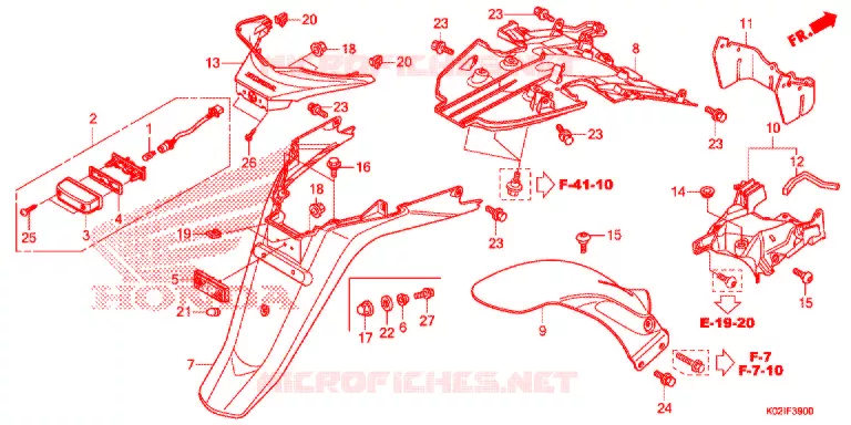 ACHTERSPATBORD / KENTEKEN VERLICHTING Honda SCOOTER 150 SH 2017  SH150G