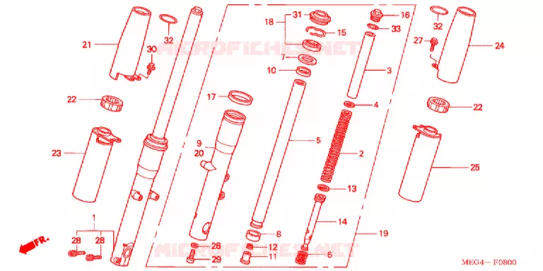 VOOR VORK Honda MOTO 750 SHADOW 2004  VT750C4