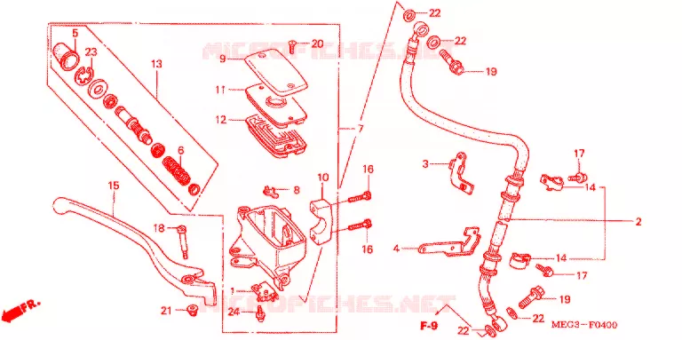 VOORREM HOOFDCILINDER Honda MOTO 750 SHADOW 2004  VT750C4