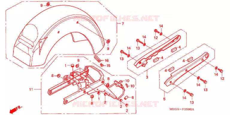 ACHTER STROOMLIJNKAP/VASTHOUDRAIL Honda MOTO 750 SHADOW 2004  VT750C4
