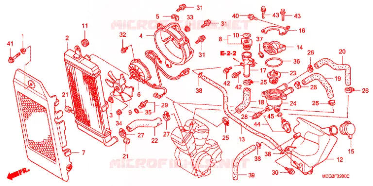 RADIATOR Honda MOTO 750 SHADOW 2004  VT750C4