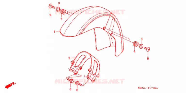 VOORSPATBORD Honda MOTO 750 SHADOW 2004  VT750C4