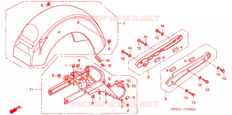 ACHTER STROOMLIJNKAP/VASTHOUDRAIL Honda MOTO 750 SHADOW 2004  VT750C4