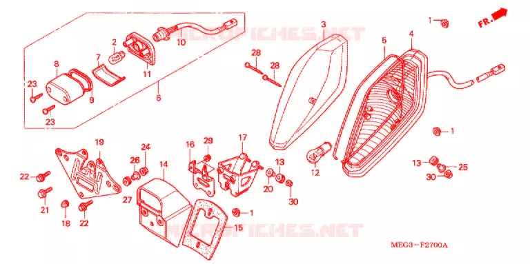 ACHTERLICHT(2) Honda MOTO 750 SHADOW 2004  VT750C4
