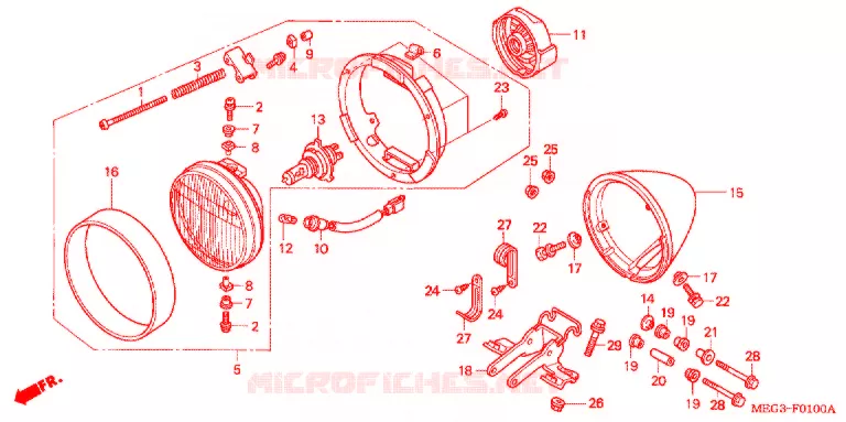 KOPLAMP Honda MOTO 750 SHADOW 2007  VT750C7