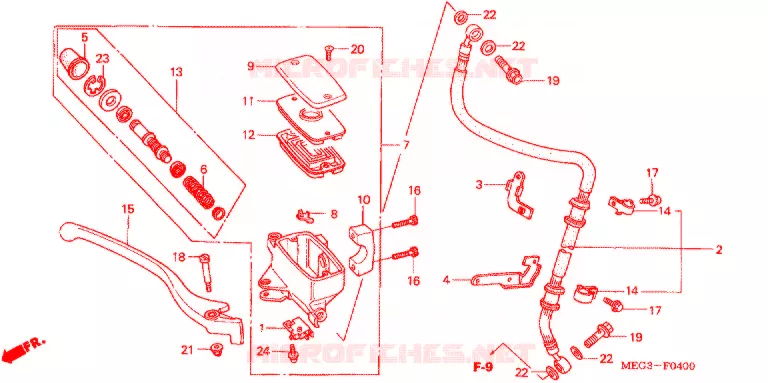 VOORREM HOOFDCILINDER Honda MOTO 750 SHADOW 2007  VT750C7