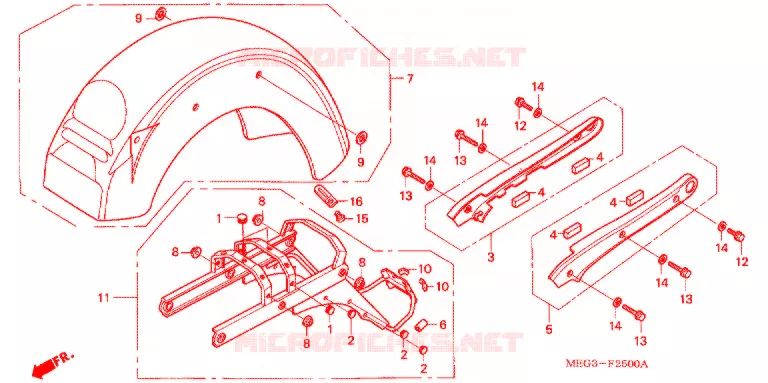 ACHTER STROOMLIJNKAP/VASTHOUDRAIL Honda MOTO 750 SHADOW 2007  VT750C7