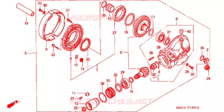 LAATSTE VERSNELLING/ ACHTER AS SPIL Honda MOTO 750 SHADOW 2007  VT750C7
