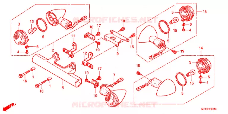 KNIPPERLICHT(2) Honda MOTO 750 SHADOW 2009  VT750CA9