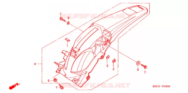 ACHTER STROOMLIJNKAP Honda MOTO 250 CRF 2008  CRF250X8
