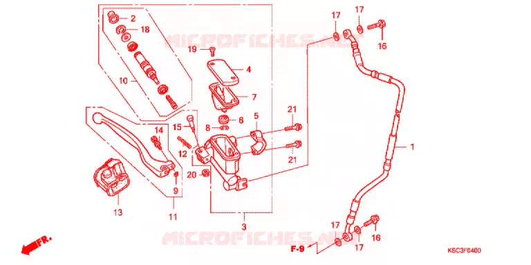 VOORREM HOOFDCILINDER Honda MOTO 250 CRF 2008  CRF250X8