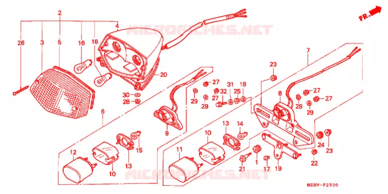 ACHTERLICHT (1) Honda MOTO 600 SHADOW 1999  VT600CX