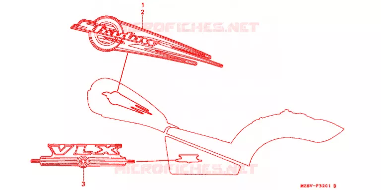 EMBLEEM/STREEP (2) Honda MOTO 600 SHADOW 1999  VT600CX