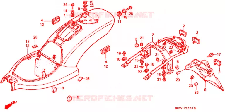 ACHTERSPATBORD  (1) Honda MOTO 600 SHADOW 1999  VT600CX