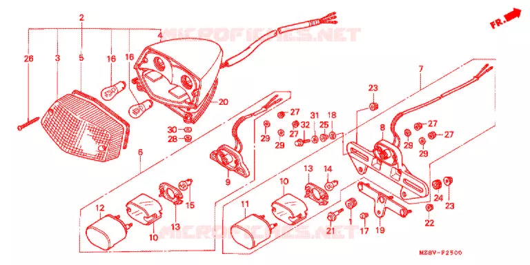 ACHTERLICHT (1) Honda MOTO 600 SHADOW 1999  VT600CX