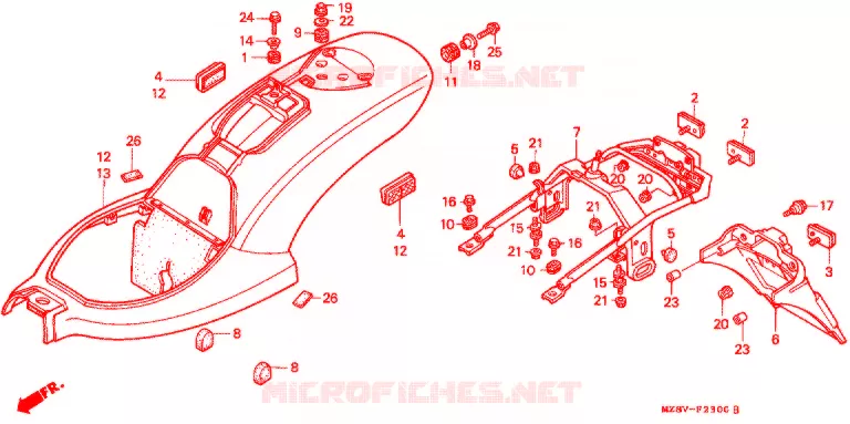 ACHTERSPATBORD  (1) Honda MOTO 600 SHADOW 1999  VT600CX