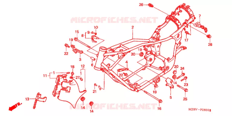 FRAME CHASSIS Honda MOTO 600 SHADOW 1999  VT600CX
