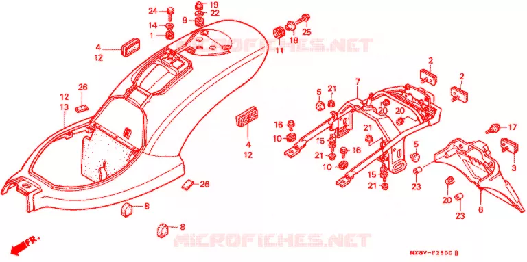 ACHTERSPATBORD  (1) Honda MOTO 600 SHADOW 1999  VT600CX