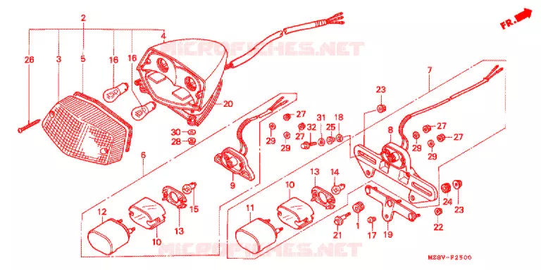 ACHTERLICHT (1) Honda MOTO 600 SHADOW 1999  VT600CX