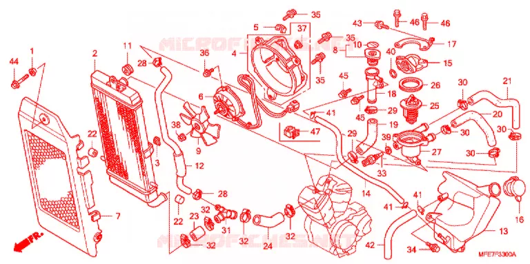 RADIATOR Honda MOTO 750 SHADOW 2010  VT750C2SA
