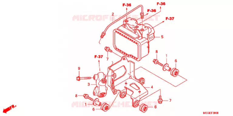 VOORREM HOOFDCILINDER/ABS MODULATOR Honda MOTO 750 SHADOW 2011  VT750CSA