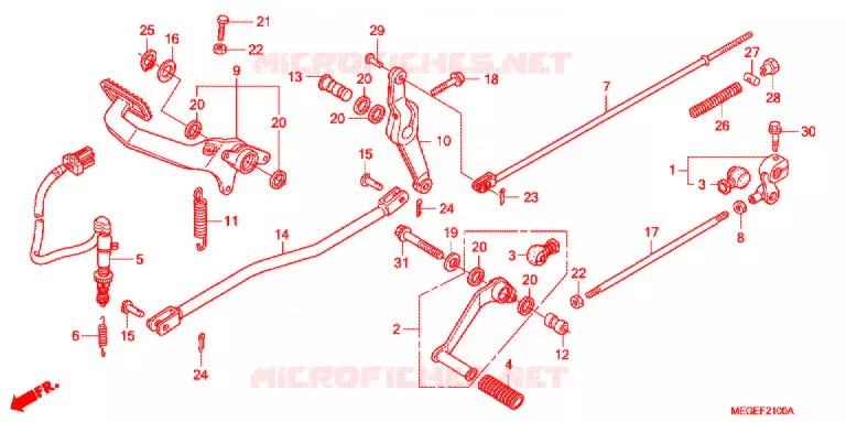 PEDAAL (EXCEPT KO) Honda MOTO 750 SHADOW 2011  VT750CSA