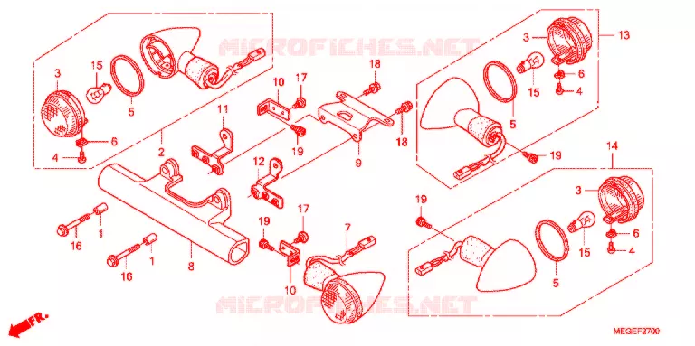 KNIPPERLICHT(2) Honda MOTO 750 SHADOW 2012  VT750CSA