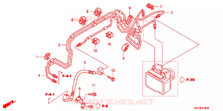 VOOR REM PIJP Honda MOTO 750 SHADOW 2011  VT750CSA