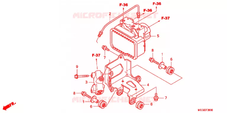 VOORREM HOOFDCILINDER/ABS MODULATOR Honda MOTO 750 SHADOW 2012  VT750CSA
