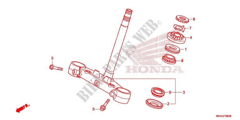 STURING STANG/BOVENSTE BRUG voor Honda NC 750 X ABS DCT 2016