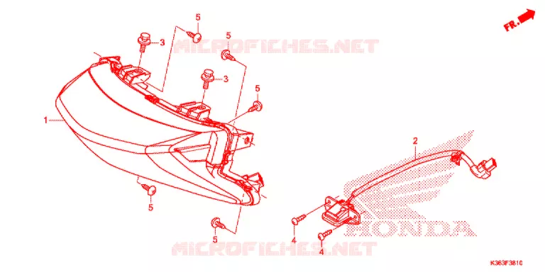 ACHTERSPATBORD  Honda SCOOTER 150 PCX 2015  WW150G