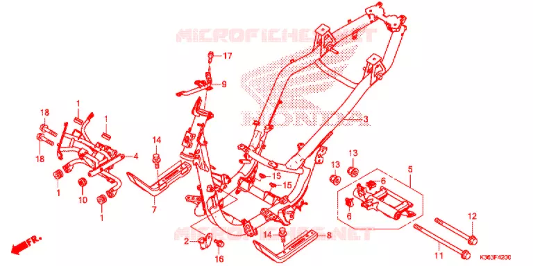 FRAME CHASSIS Honda SCOOTER 150 PCX 2015  WW150G