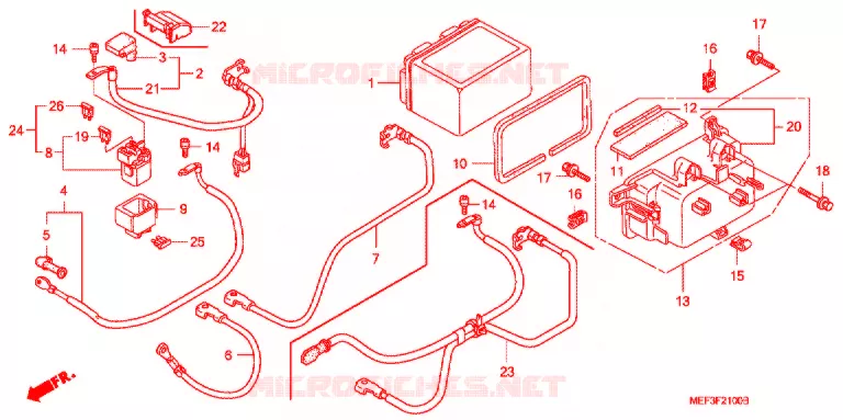 BEDRADINGSBUNDEL/ACCU Honda SCOOTER 400 SILVERWING 2009  FJS400A9