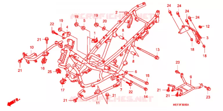 FRAME CHASSIS Honda SCOOTER 400 SILVERWING 2009  FJS400A9