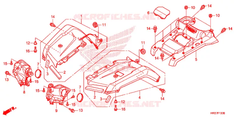 VOORSPATBORD Honda ATV 420 FOURTRAX 2016  TRX420FM2G