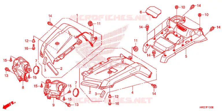VOORSPATBORD Honda ATV 420 FOURTRAX 2016  TRX420FM2G