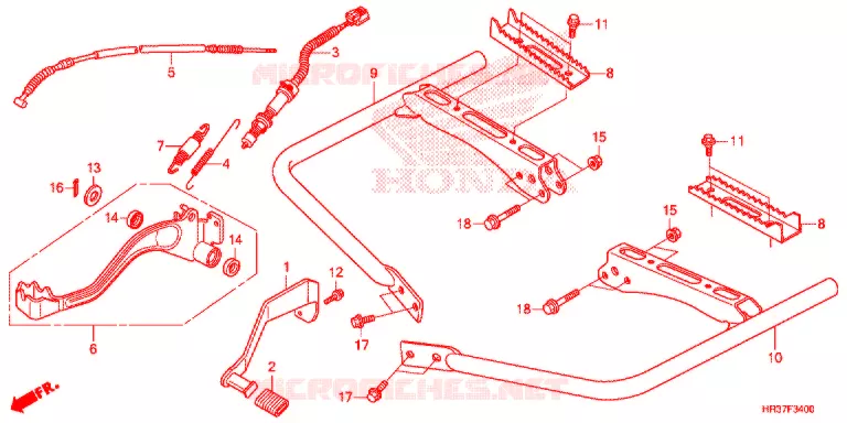 PEDAAL/OPSTAP Honda ATV 420 FOURTRAX 2016  TRX420TM1G