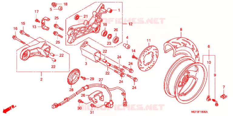 ACHTER WIEL Honda SCOOTER 400 SILVERWING 2015  FJS400A9