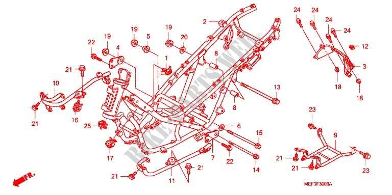 FRAME CHASSIS voor Honda SILVER WING 400 ABS 2011