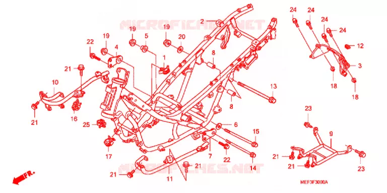 FRAME CHASSIS Honda SCOOTER 400 SILVERWING 2014  FJS400A9