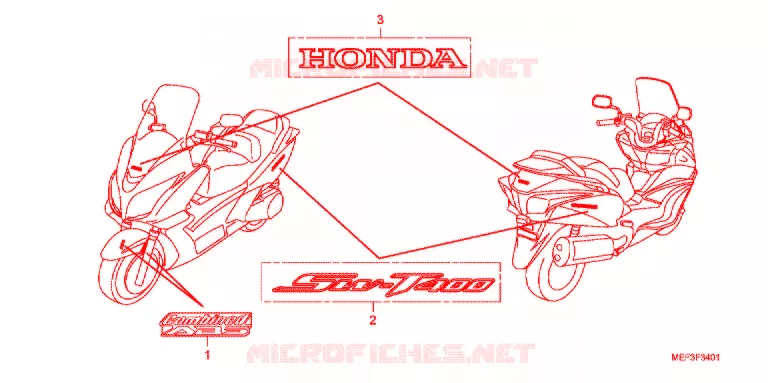EMBLEEM/STREEP (FJS400D9/FJS400A) Honda SCOOTER 400 SILVERWING 2011  FJS400A9