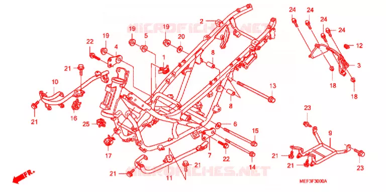 FRAME CHASSIS Honda SCOOTER 400 SILVERWING 2011  FJS400A9